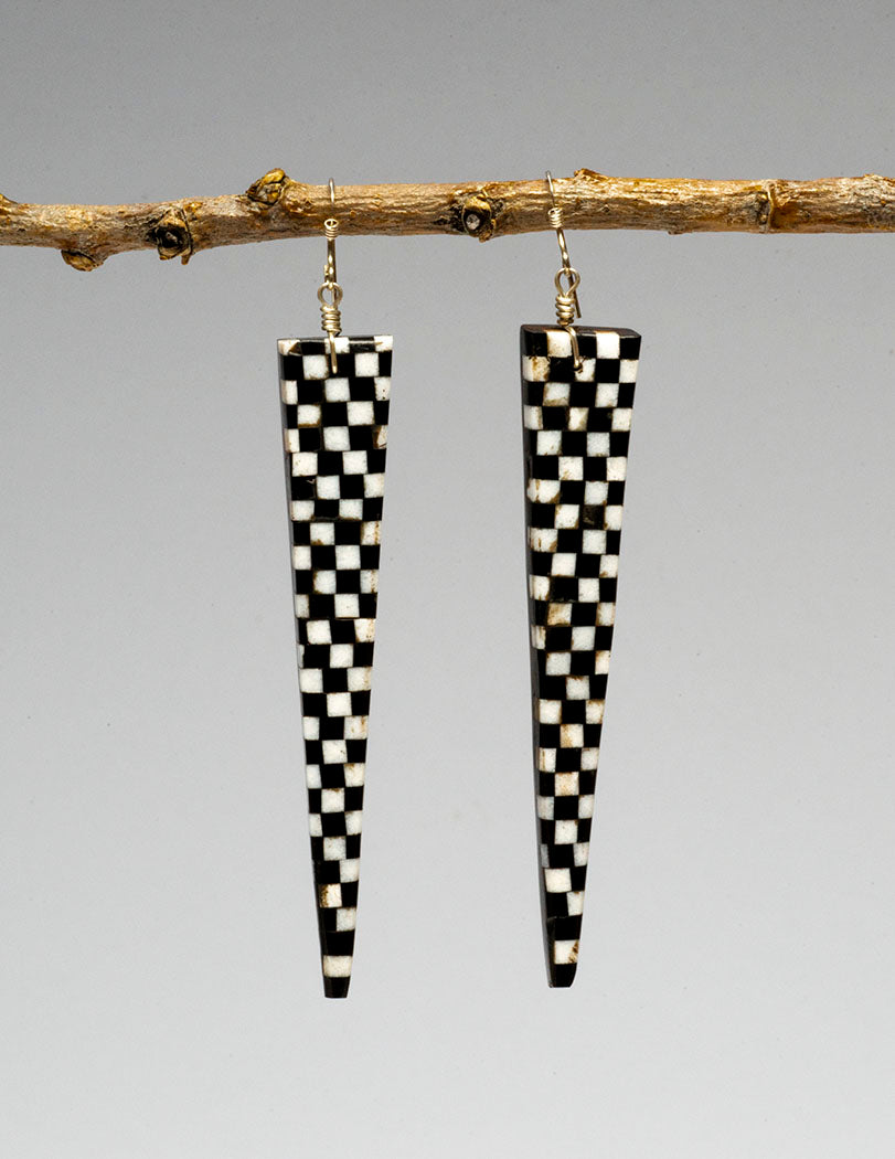 Checkered Pattern Mosaic Earrings