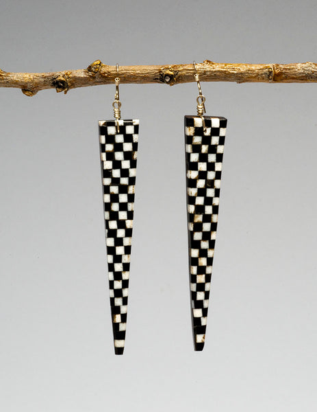 Checkered Pattern Mosaic Earrings