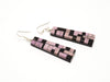 Checkered Pattern Phosphosiderite Earrings