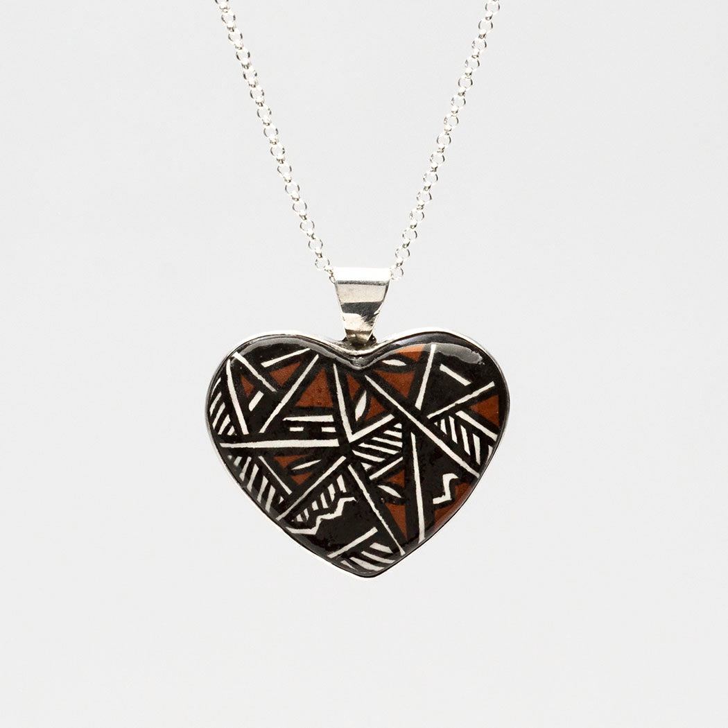 Pottery Heart Pendant Necklace