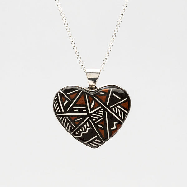 Pottery Heart Pendant Necklace