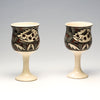 Butterfly Pottery Wine Glasses