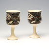 Butterfly Pottery Wine Glasses