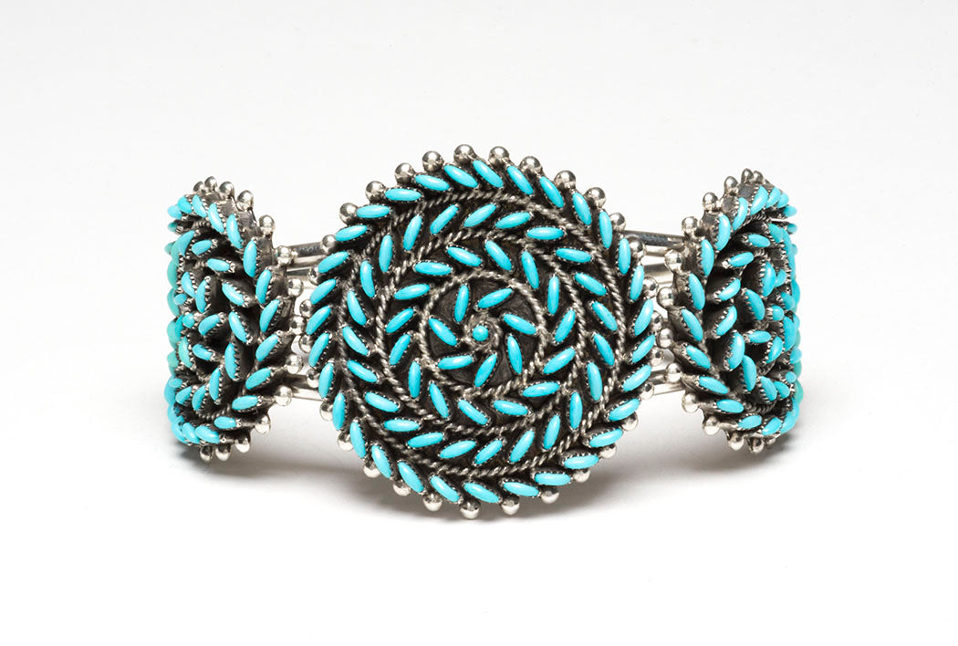Sleeping Beauty Turquoise Petit Point Cuff Bracelet