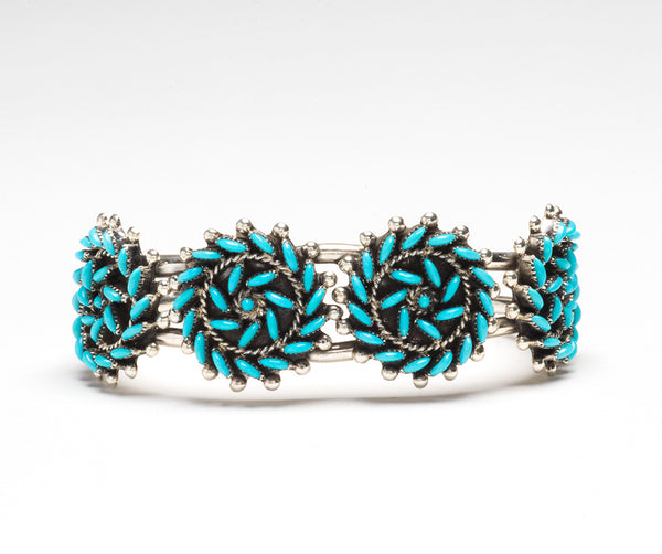 Sleeping Beauty Turquoise Petit Point Cuff Bracelet