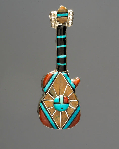 Zuni Sunface Guitar Pin/Pendant