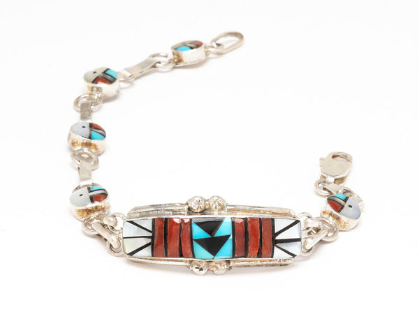 Stone To Stone Zuni Sunface Link Bracelet