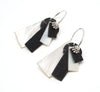 Distinctive Actinolite & Mother-Of-Pearl Dangle Earrings