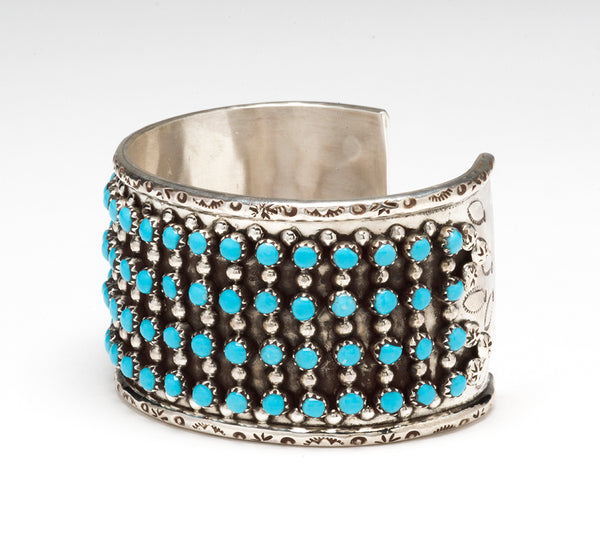 Turquoise Petit Point Cuff Bracelet – Keshi The Zuni Connection