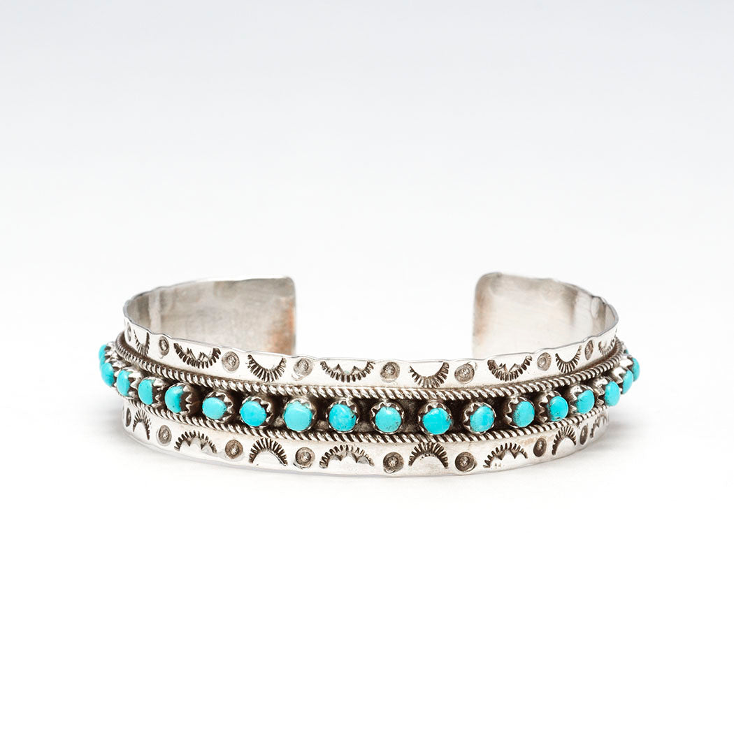 Hand-Stamped Turquoise Cuff Bracelet