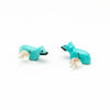Tiny Turquoise Bear Earrings