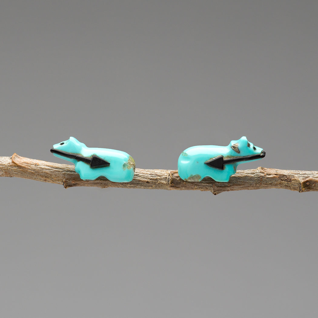 Tiny Turquoise Bear Earrings