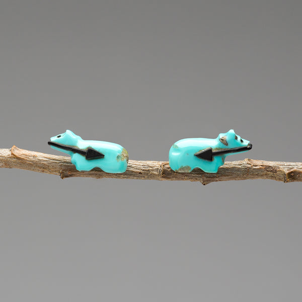Tiny Turquoise Bear Earrings