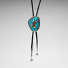 Carved Sleeping Beauty Turquoise & Branch Red Coral Bolo Tie
