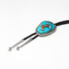 Carved Sleeping Beauty Turquoise & Branch Red Coral Bolo Tie
