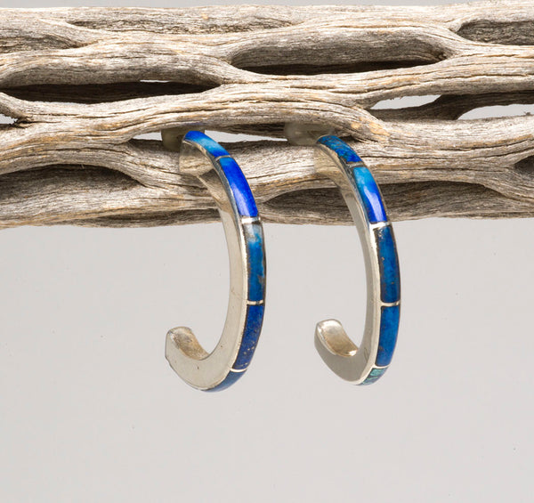 True Blue - Easy To Wear Half-Hoop Earrings