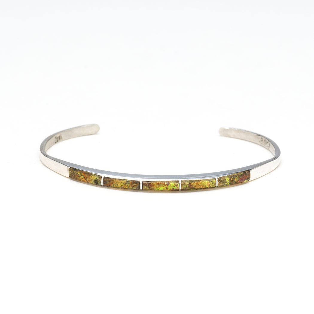 Gaspeite Channel Inlay Cuff Bracelet