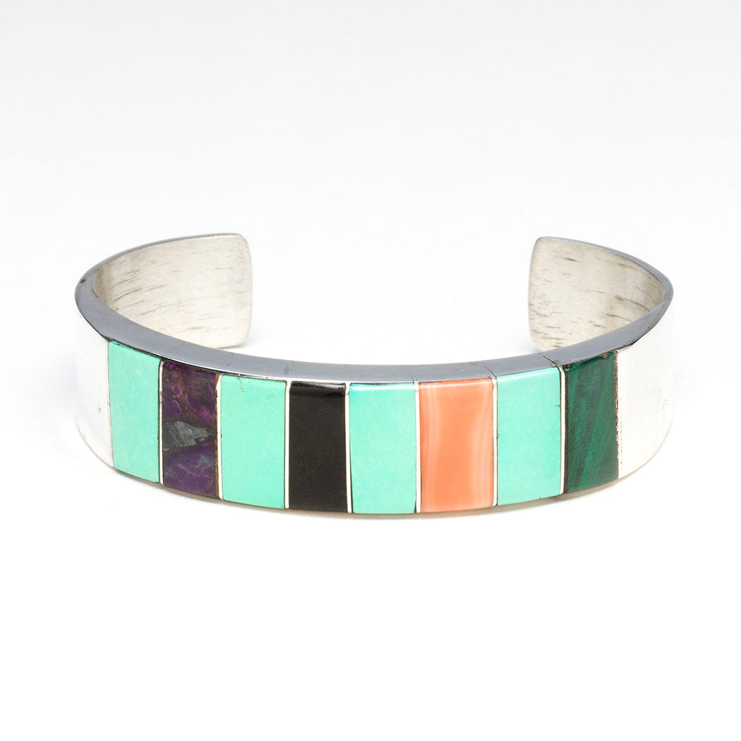Bold Channel Inlay Cuff Bracelet