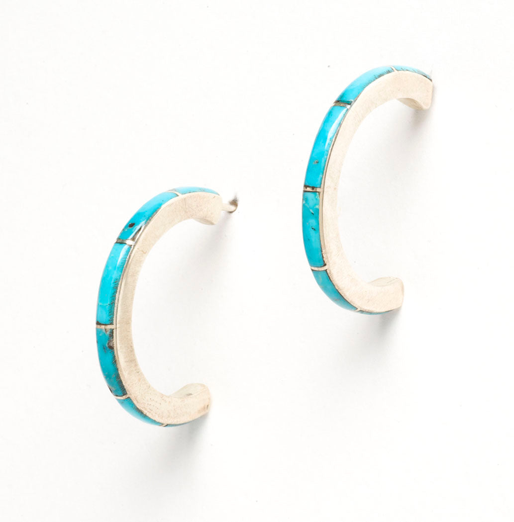 Springtime Turquoise Half-Hoop Earrings