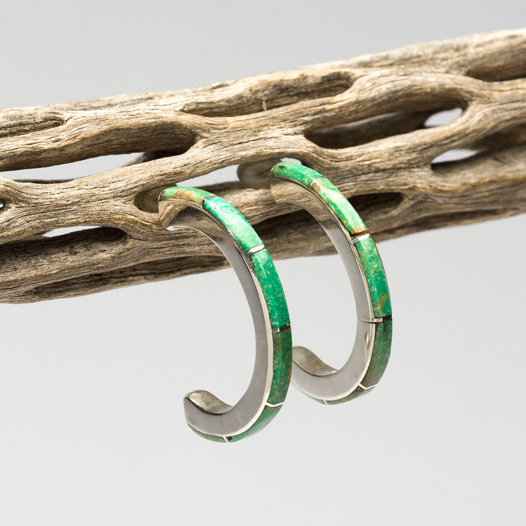 Half-Hoop Turquoise Earrings