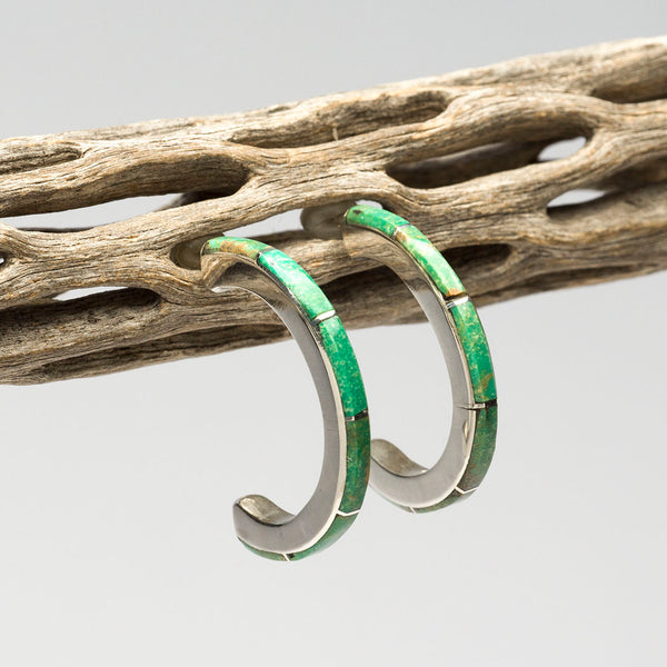 Half-Hoop Turquoise Earrings