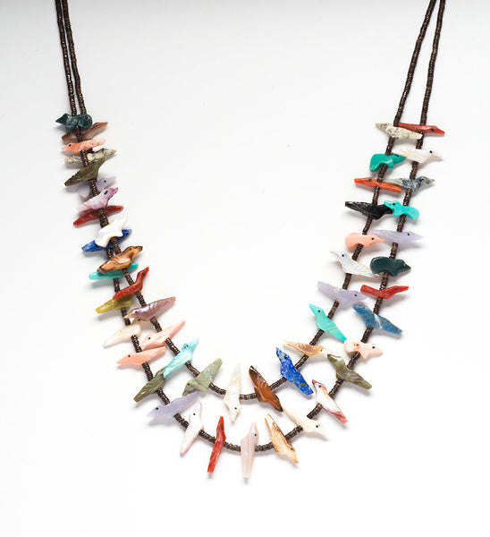 Double Strand Bears & Birds Fetish Necklace