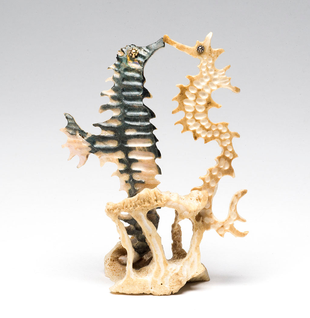 Antler & Pink Mussel Shell Seahorses