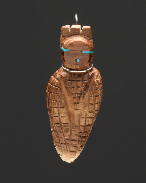 Zuni Cedar Corn Maiden Fetish Pendant