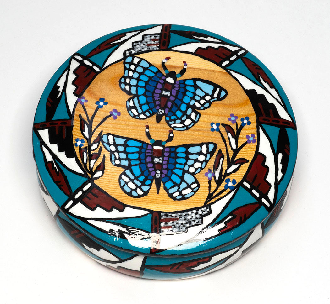 Two Butterflies Painted Box