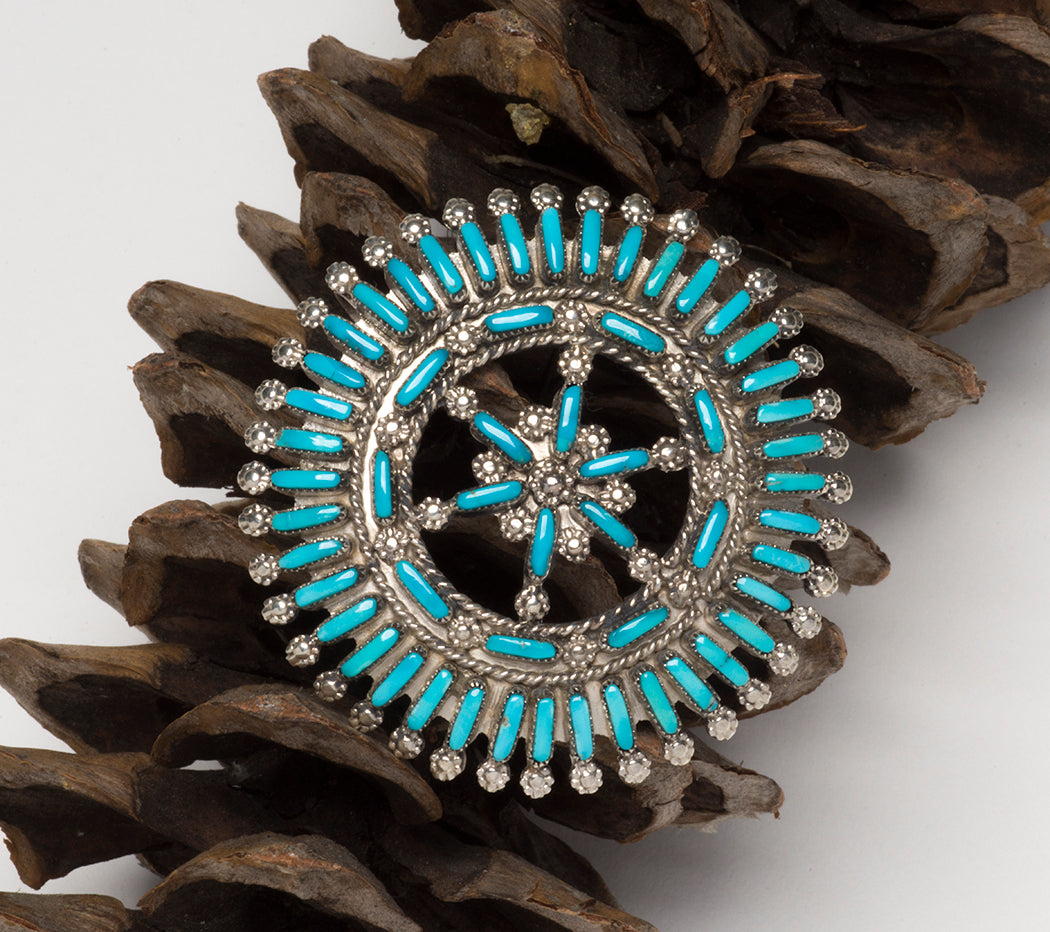 Sleeping Beauty Turquoise Petit Point Pin/Pendant