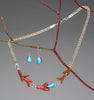 Branch Red Coral & Sleeping Beauty Turquoise Necklace & Earrings Set