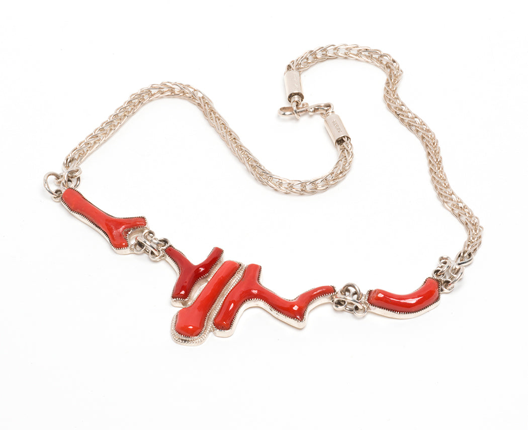 Branch Red Coral Necklace & Earrings Set – Keshi The Zuni Connection
