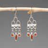 Red Coral Raincloud Dangle Earrings