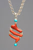 Branch Red Coral & Sleeping Beauty Turquoise Pendant Necklace