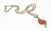 Branch Red Coral & Sleeping Beauty Turquoise Pendant Necklace