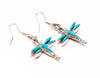 Reversible Sleeping Beauty Turquoise & Coral Dragonfly Necklace & Earrings Set