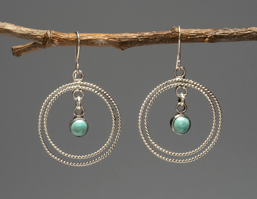 Expressive Turquoise Dangle Earrings