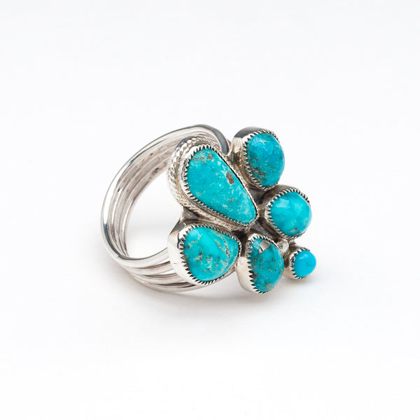 Turquoise Cluster Work Ring
