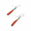 Elevating Branch Red Coral & Turquoise Dangle Earrings