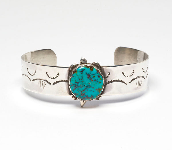 Cripple Creek Turquoise Turtle Cuff Bracelet