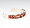 Scalloped Edge Coral Inlay Cuff Bracelet