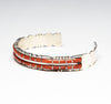 Scalloped Edge Coral Inlay Cuff Bracelet