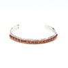 Single Row Red Coral Cuff Bracelet