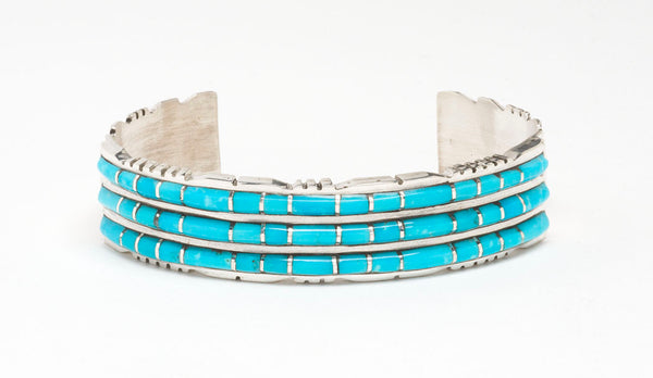 Heavenly Turquoise Channel Inlay Cuff Bracelet
