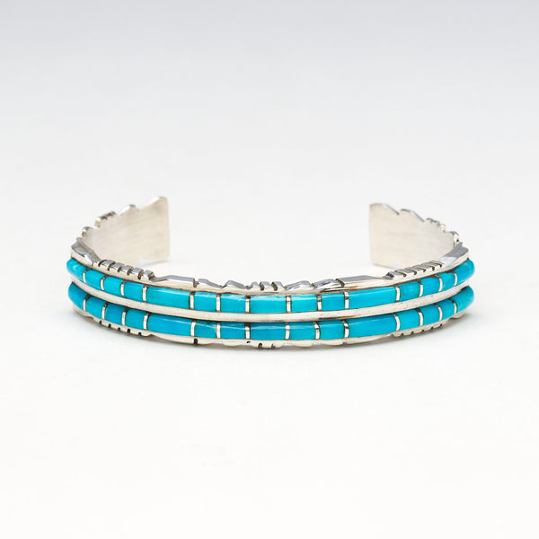 Double Row Turquoise Cuff Bracelet