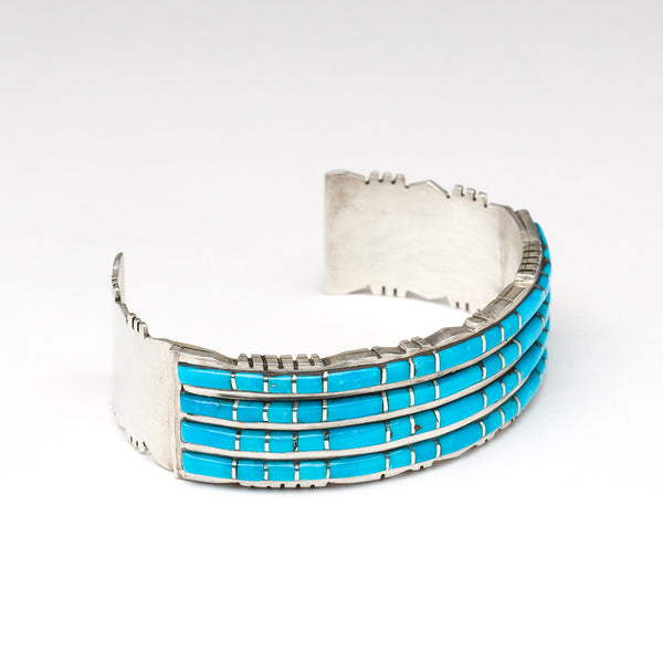 Channel Inlay Turquoise Cuff Bracelet