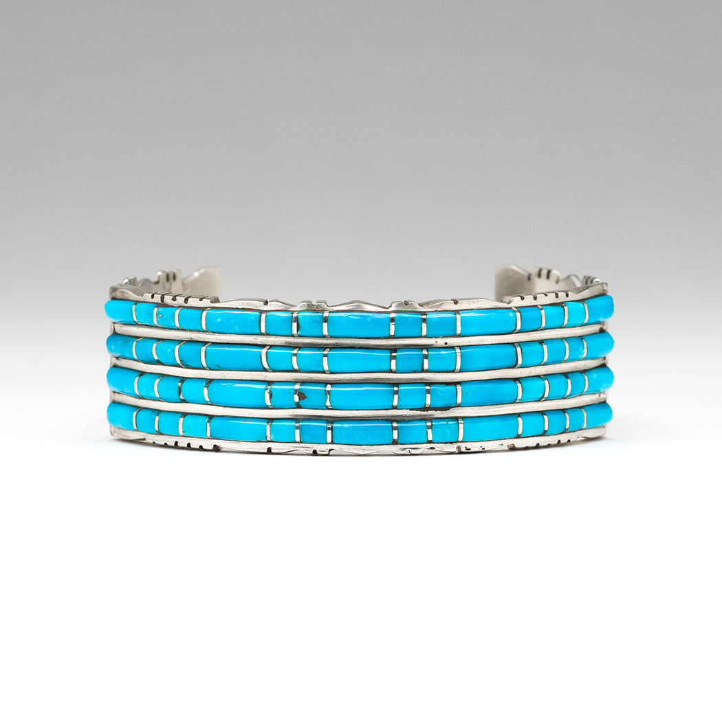 Channel Inlay Turquoise Cuff Bracelet