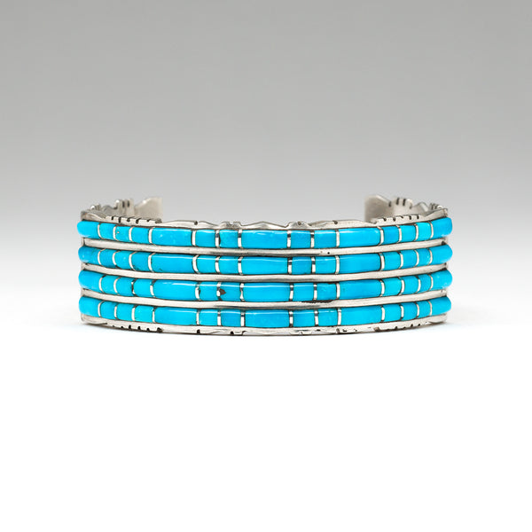 Channel Inlay Turquoise Cuff Bracelet