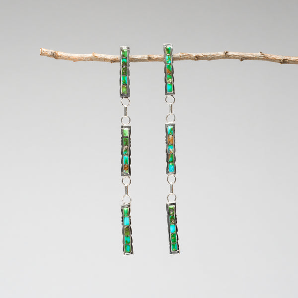 Sonoran Turquoise Shoulder Duster Dangle Earrings