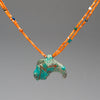 Carved Kingman Turquoise Bison Pendant Necklace